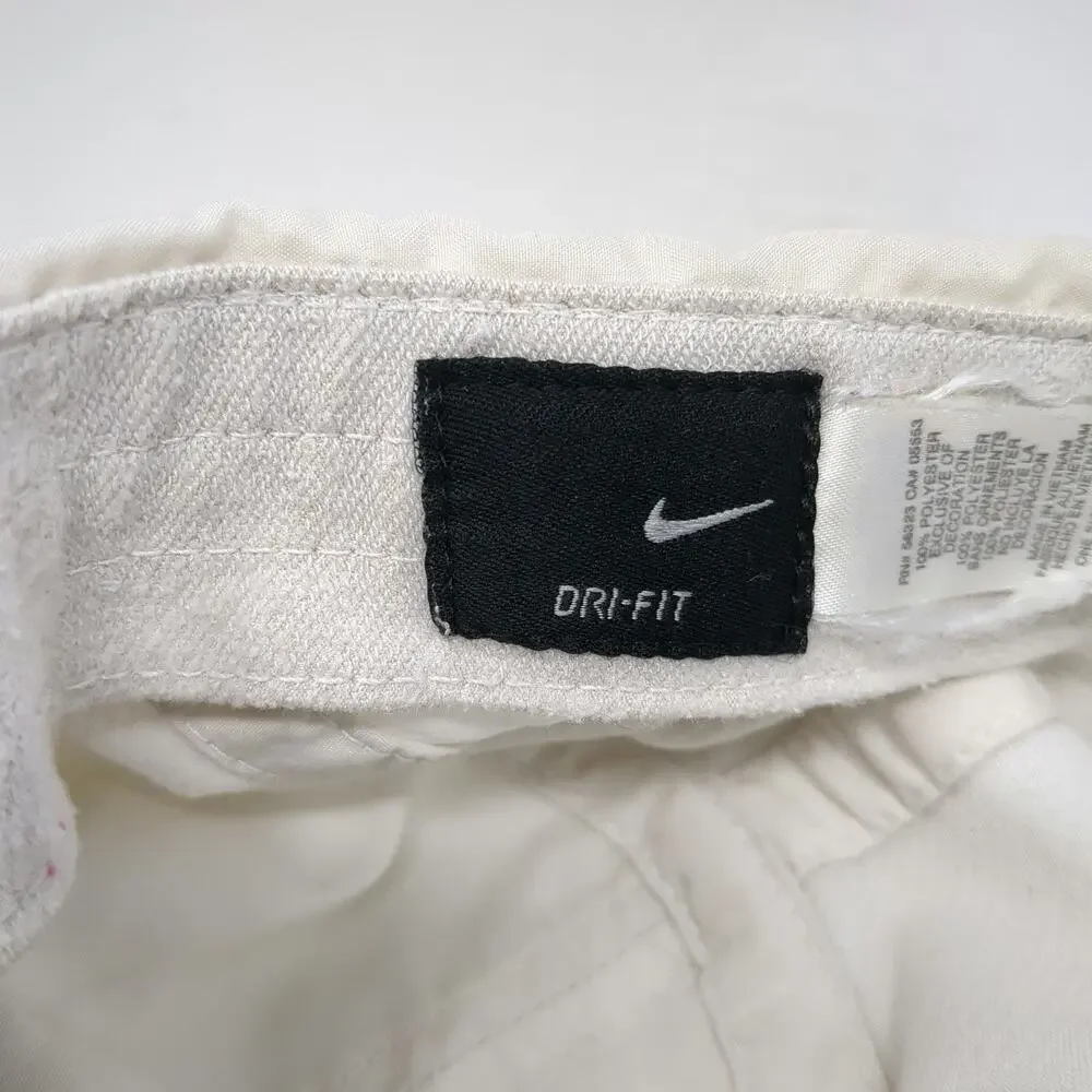 Nike Baseball Cap White One Size Dri-Fit Mesh Reflective Strapback Running Hat